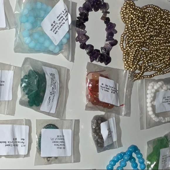 Jewelry Making Beads and Findings Mixed Lot Lava Stone Amazonite Carnelian - Picture 6 of 16